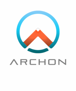 logo archon letra gris fondo blanco